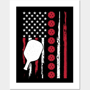 Pickleball American Flag Posters and Art